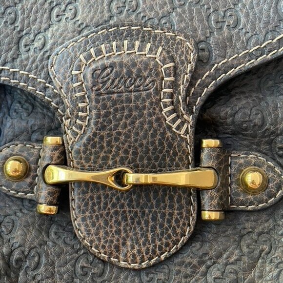 Gucci Guccisima Brown Logo Horsebit Bag - Picture 3 of 10